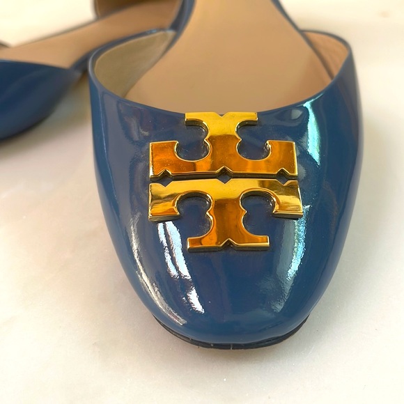 Tory Burch D’Orsay Blue Patent Leather Flats - Picture 7 of 12